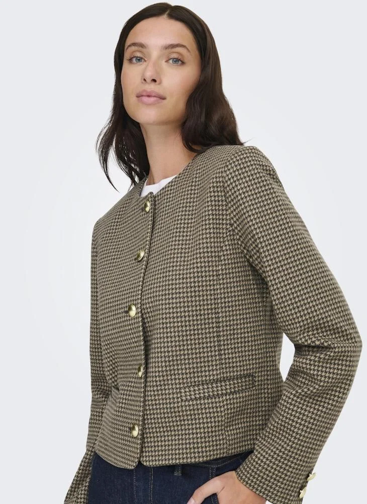 ONLY Onlmaggie Checked Single Breasted Blazer